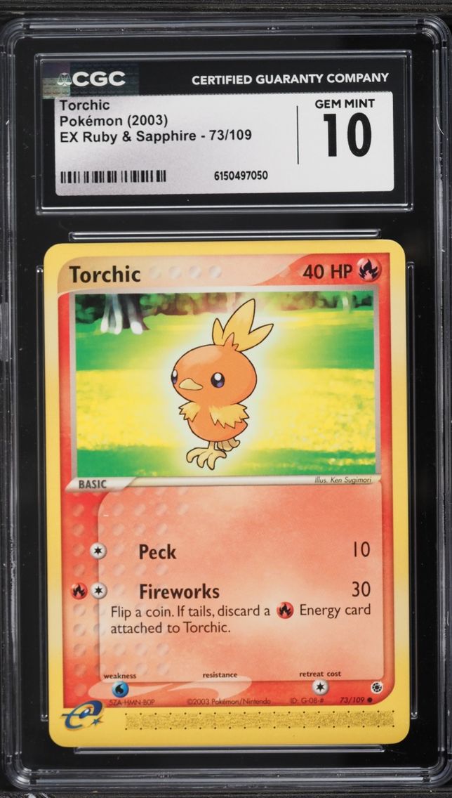 2003 Pokemon EX Ruby & Sapphire Torchic #73 CGC 10 GEM MINT