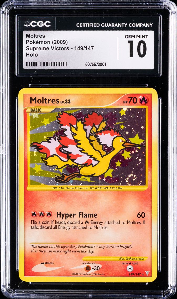 2009 #149 Moltres-Holo CGC 10 Platinum Supreme Victors Pokemon