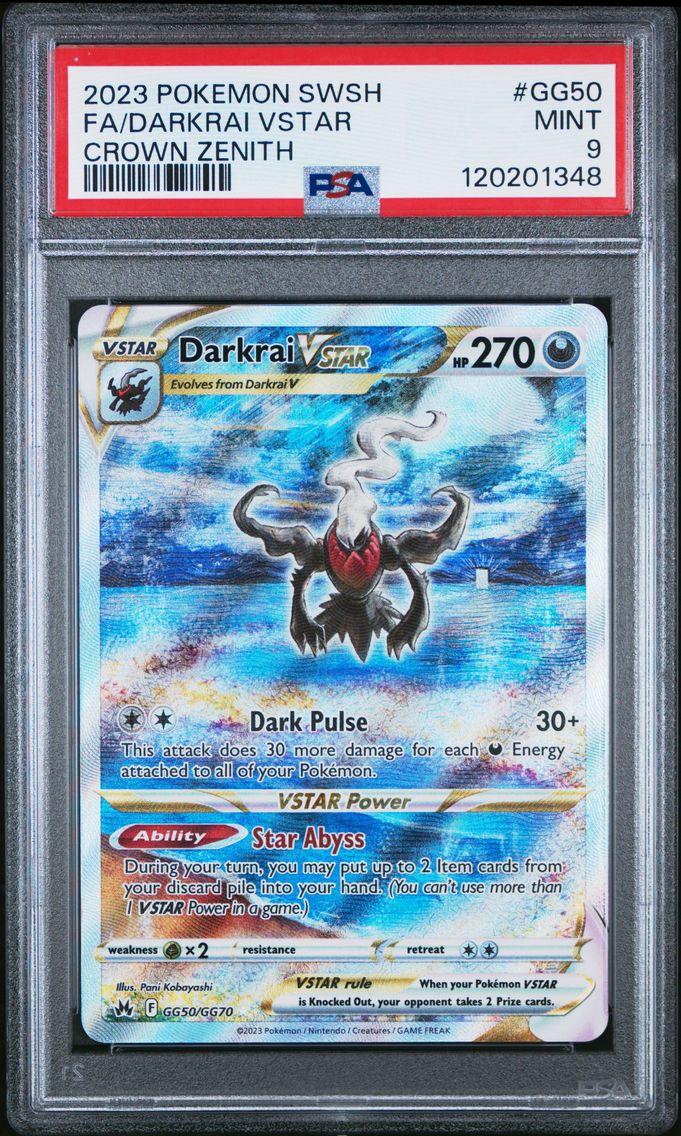 2023 #GG50 Full Art/Darkrai Vstar PSA 9 Sword and Shield Crown Zenith Pokemon