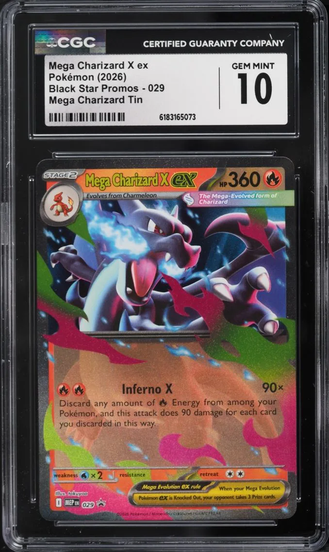 2026 Pokemon Mega Evolution Promo Tin Mega Charizard X ex #29 CGC 10 GEM MINT