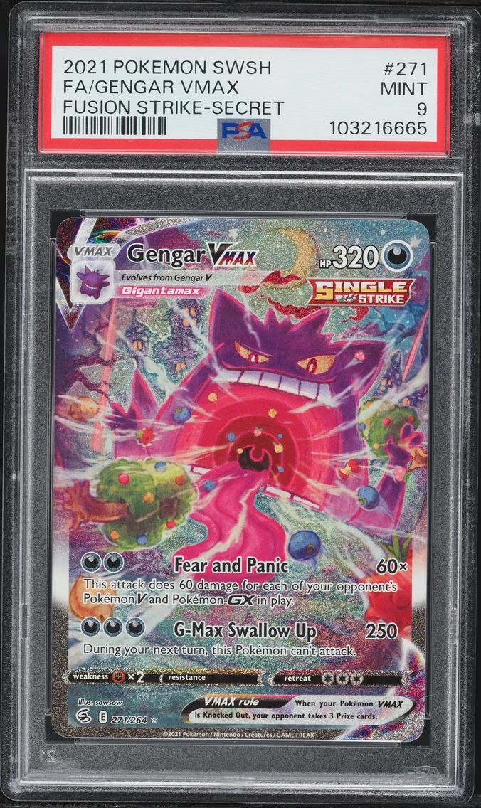 2021 #271 Full Art/Gengar Vmax PSA 9 Sword & Shield Fusion Strike Pokemon