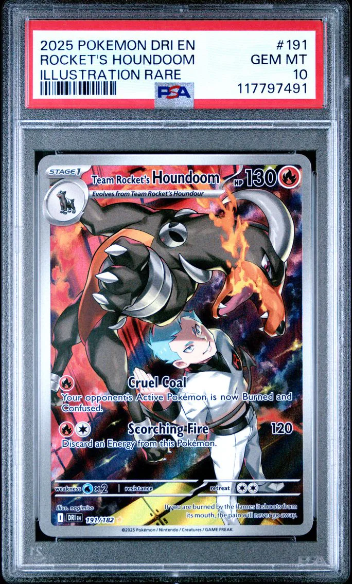 2025 #191 Team Rocket's Houndoom PSA 10 Dri EN-Destined Rivals