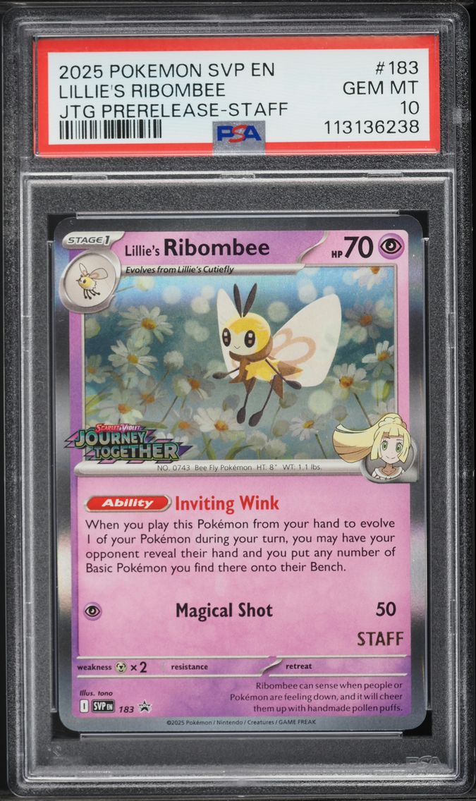 2025 #183 Lillie's Ribombee PSA 10 Svp EN-SV Black Star Promo Pokemon