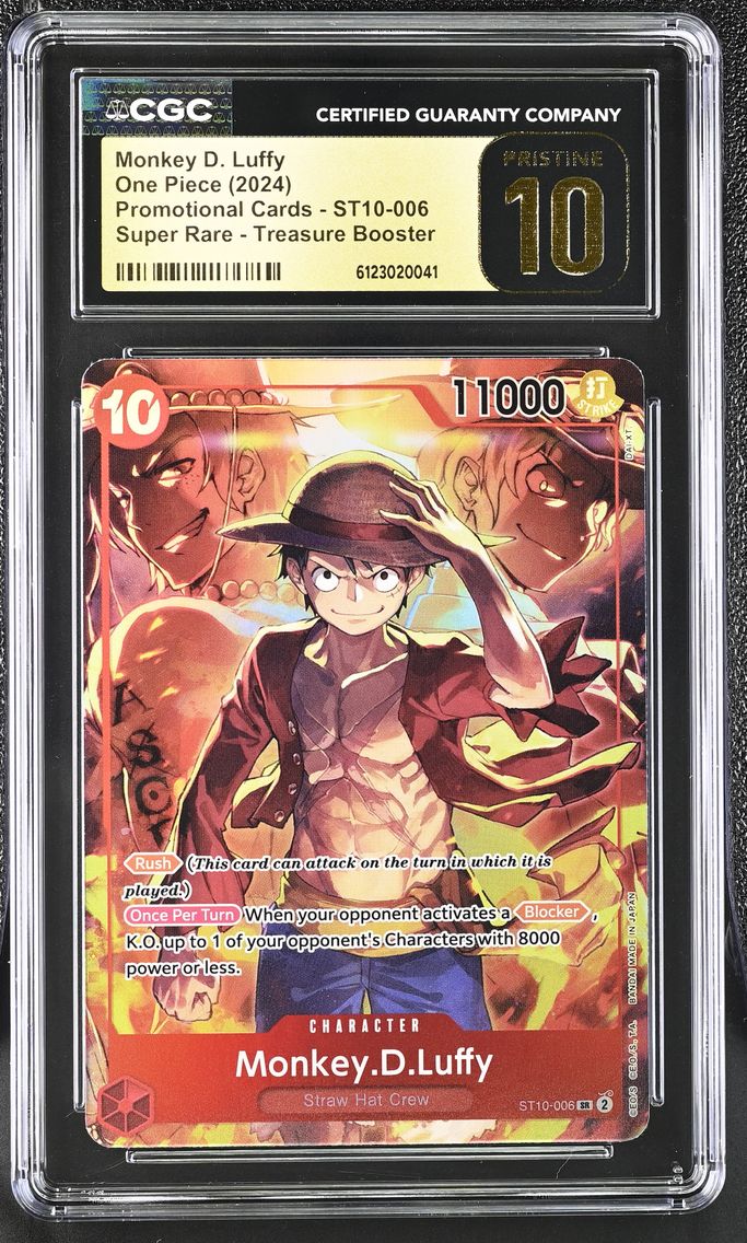 2024 #ST10-006 Monkey D. Luffy SR Treasure Booster CGC 10 Pristine Promotional Cards - English