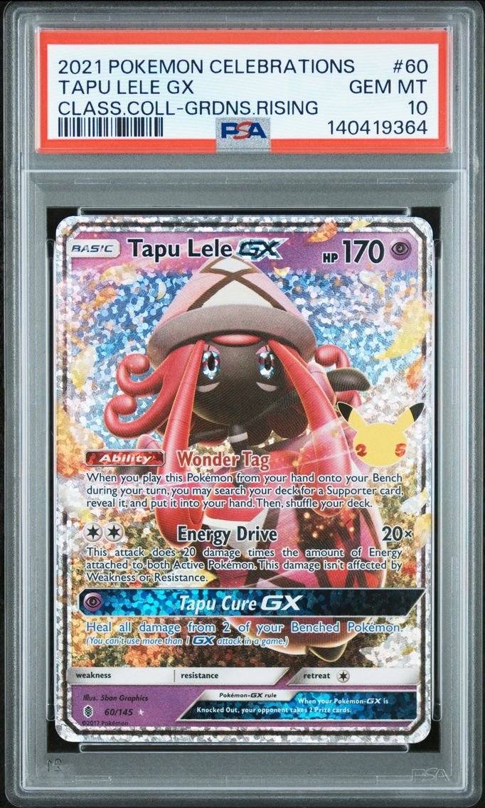 2021 #60 Tapu Lele GX PSA 10 Celebrations Classic Collection Pokemon