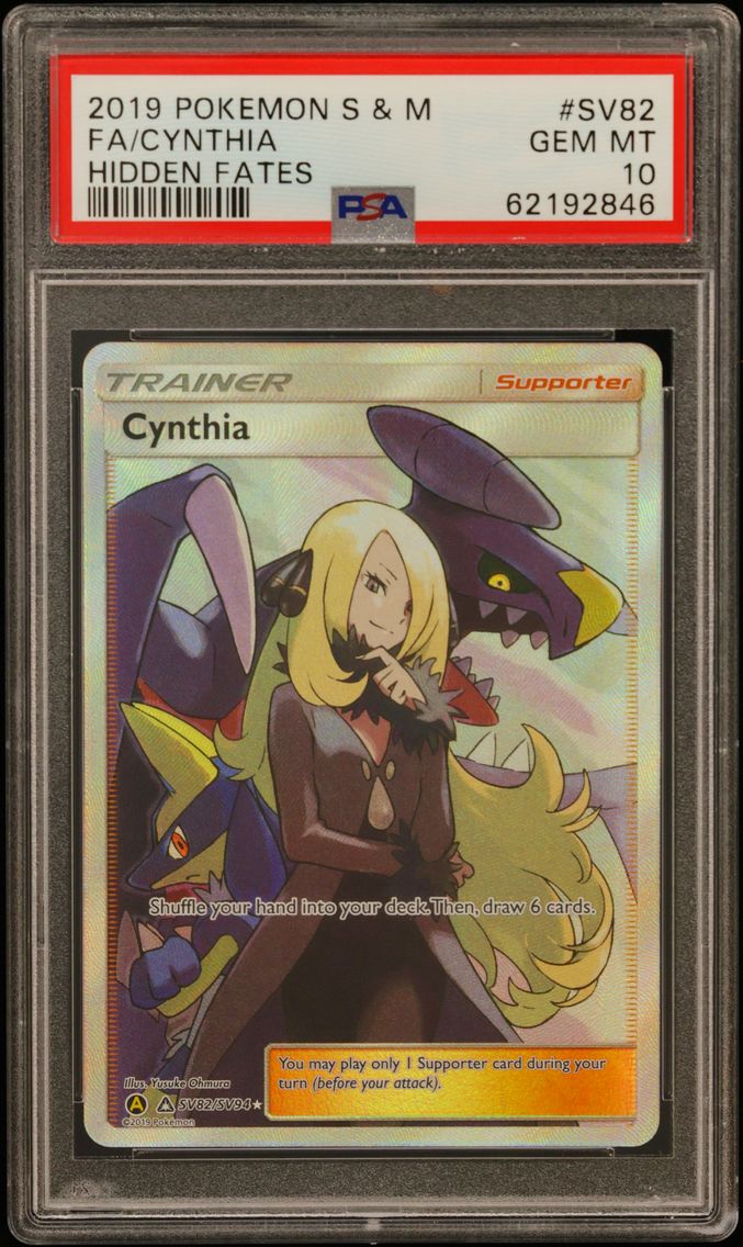 2019 #SV82 Full Art/Cynthia PSA 10 Sun & Moon Hidden Fates