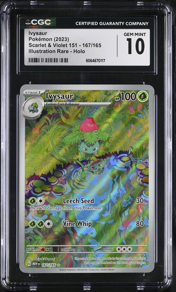 2023 #167 Scarlet & Violet 151 - MEW EN - English Ivysaur Secret Rare Illustration Rare Holo CGC 10 Pokemon