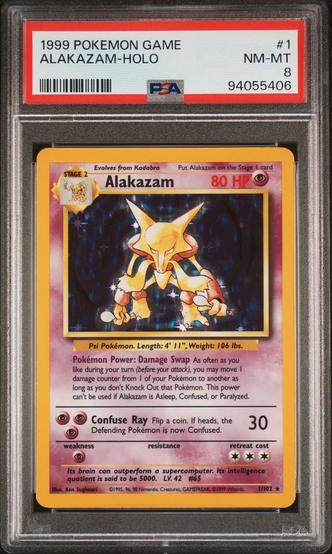 1999 #1 Alakazam-Holo PSA 8 Game
