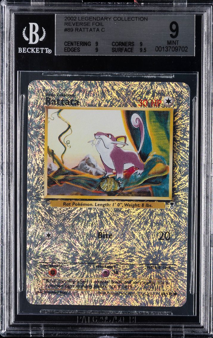 2002 #89 Rattata BGS 9 Pokemon Legendary Collection | Reverse Foil - C