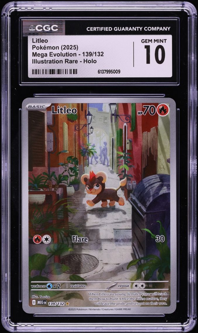 2025 Pokemon Mega Evolution IR Litleo #139 CGC 10 GEM MINT