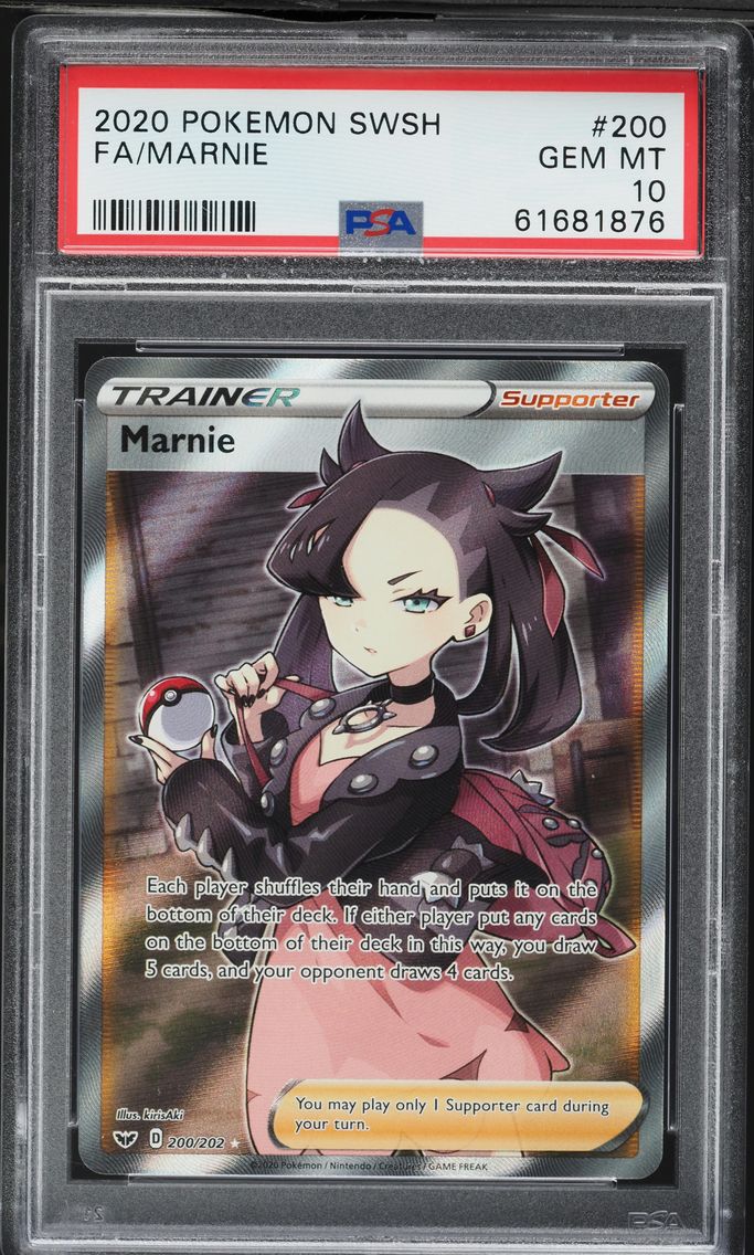 2020 #200 Full Art/Marnie PSA 10 Sword & Shield Pokemon