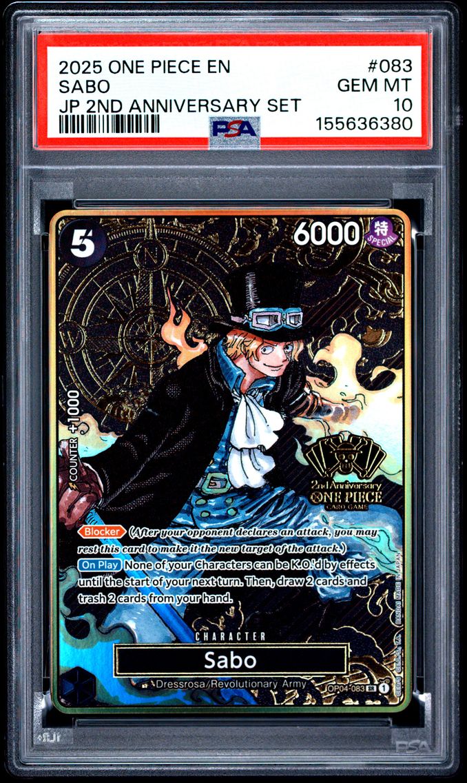 2025 #083 Sabo PSA 10 One Piece Japanese 2nd Anniversary Set