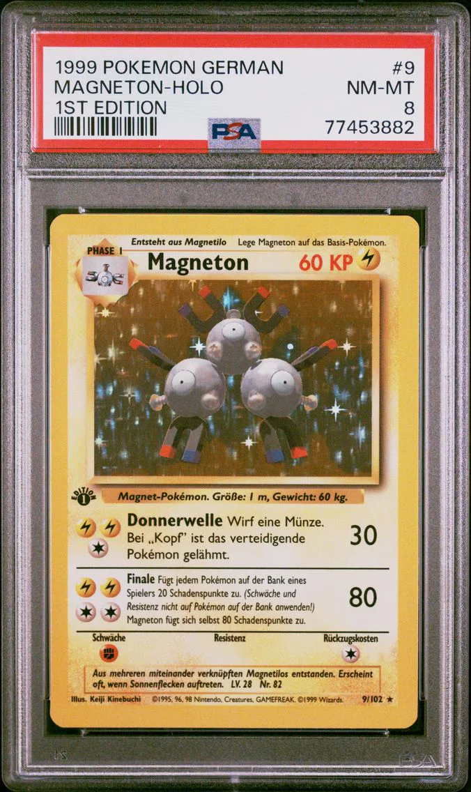 1999 #9 Magneton-Holo 1st Edition PSA 8 German