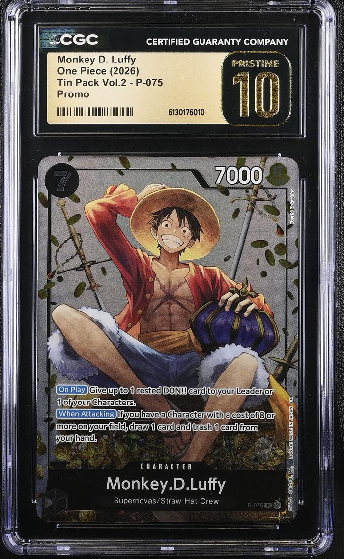 2026 #P-075 Monkey D. Luffy CGC 10 Pristine Tin Pack Vol.2 (Coins In BG) - English