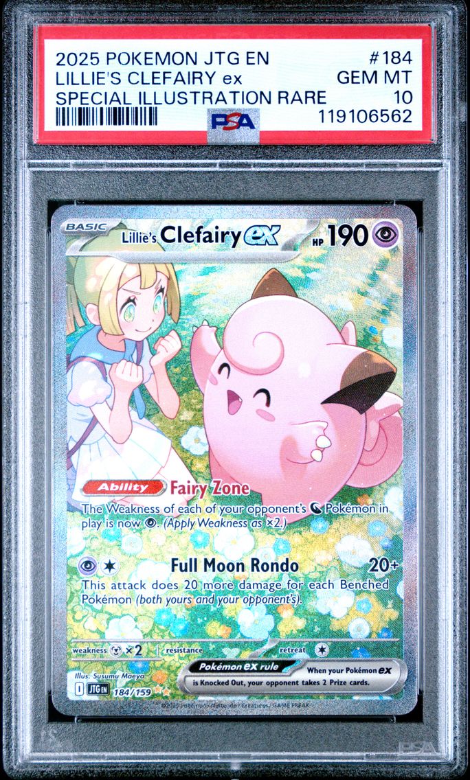 2025 #184 Lillie's Clefairy EX PSA 10 Jtg EN-Journey Together Pokemon