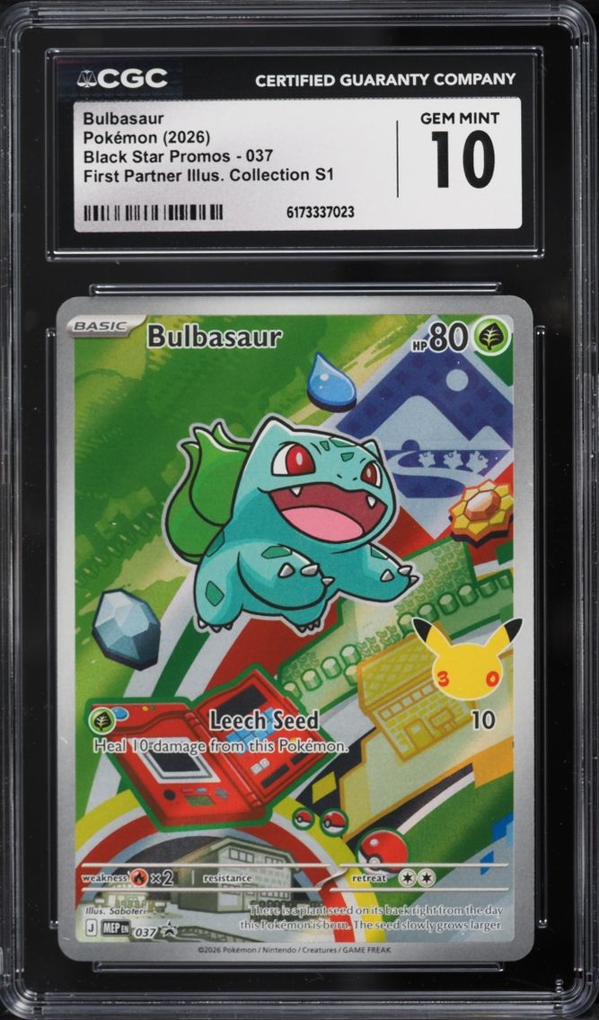 2026 Pokemon Mega Evolution Promo First Partner Illustration Full Art Bulbasaur #37 CGC 10 GEM