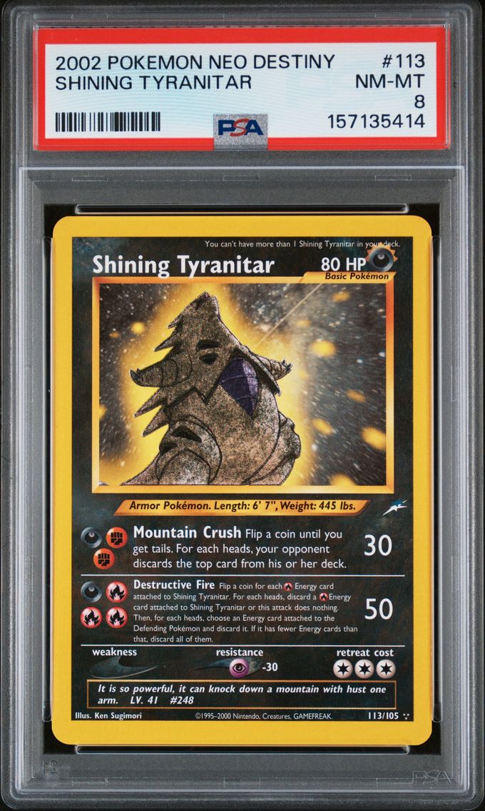 2002 #113 Shining Tyranitar PSA 8 Neo Destiny