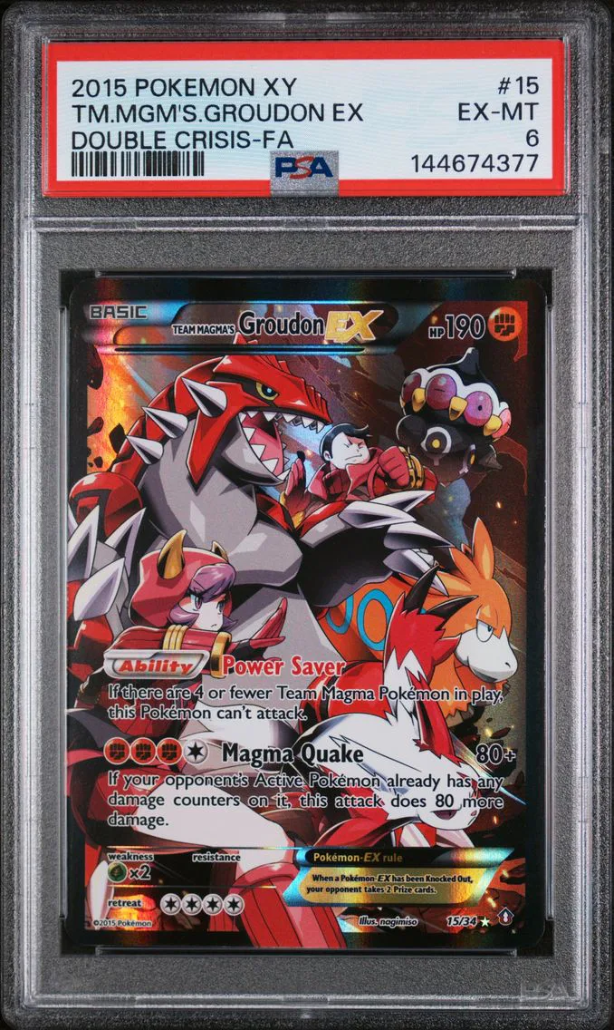 2015 #15 Full Art/Team Magma's Groudon EX PSA 6 XY Double Crisis
