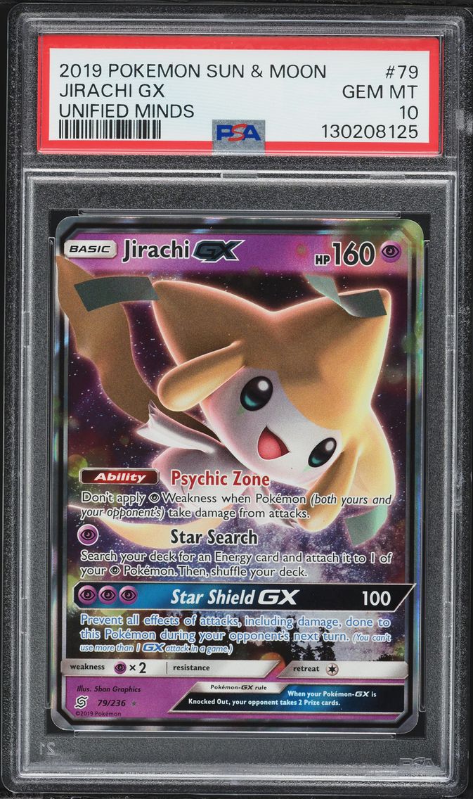 2019 #79 Jirachi GX PSA 10 Sun & Moon Unified Minds Pokemon