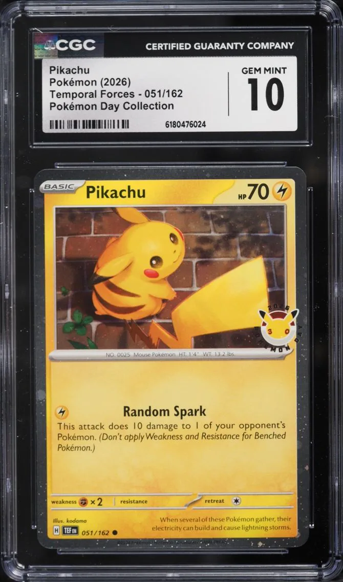 2026 Pokemon Day Collection Temporal Forces Pikachu #51 CGC 10 GEM MINT