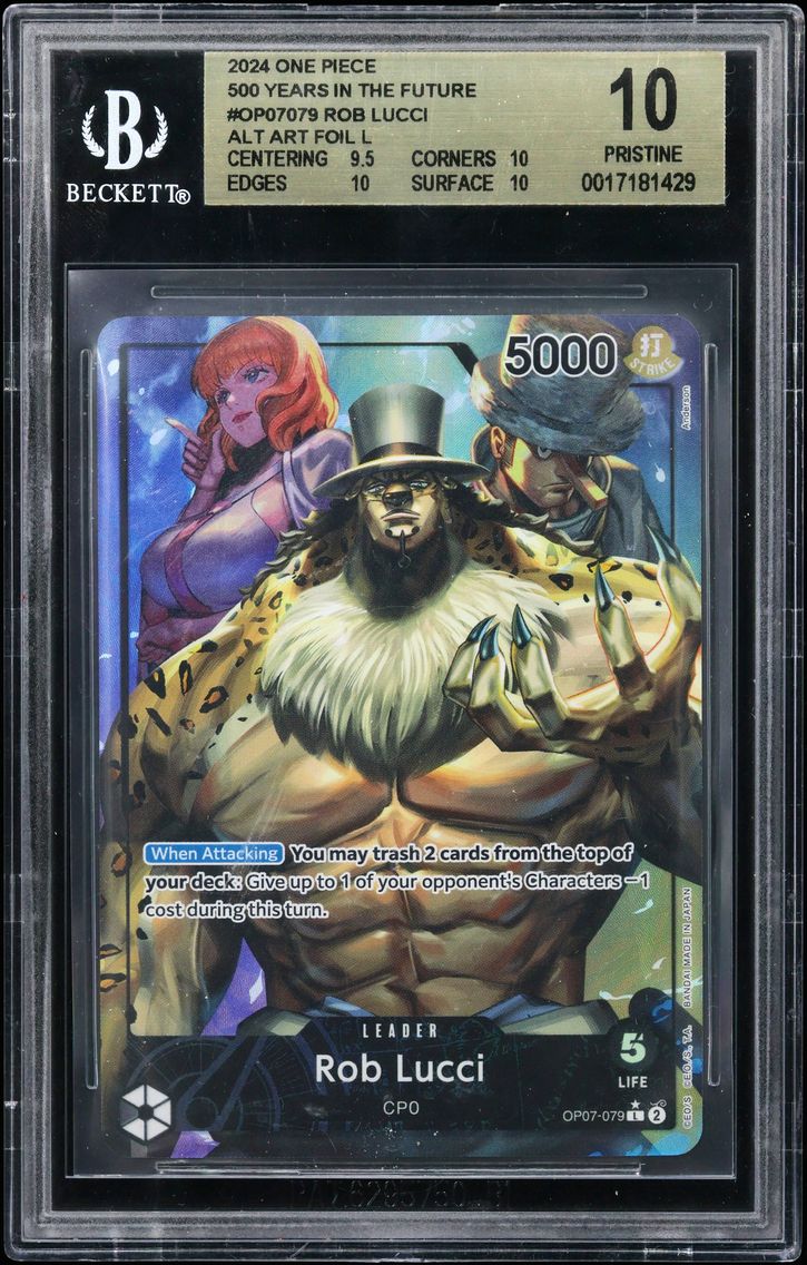 2024 #OP07079 Rob Lucci ALT ART L BGS 10 One Piece Card Game 500 Years in the Future