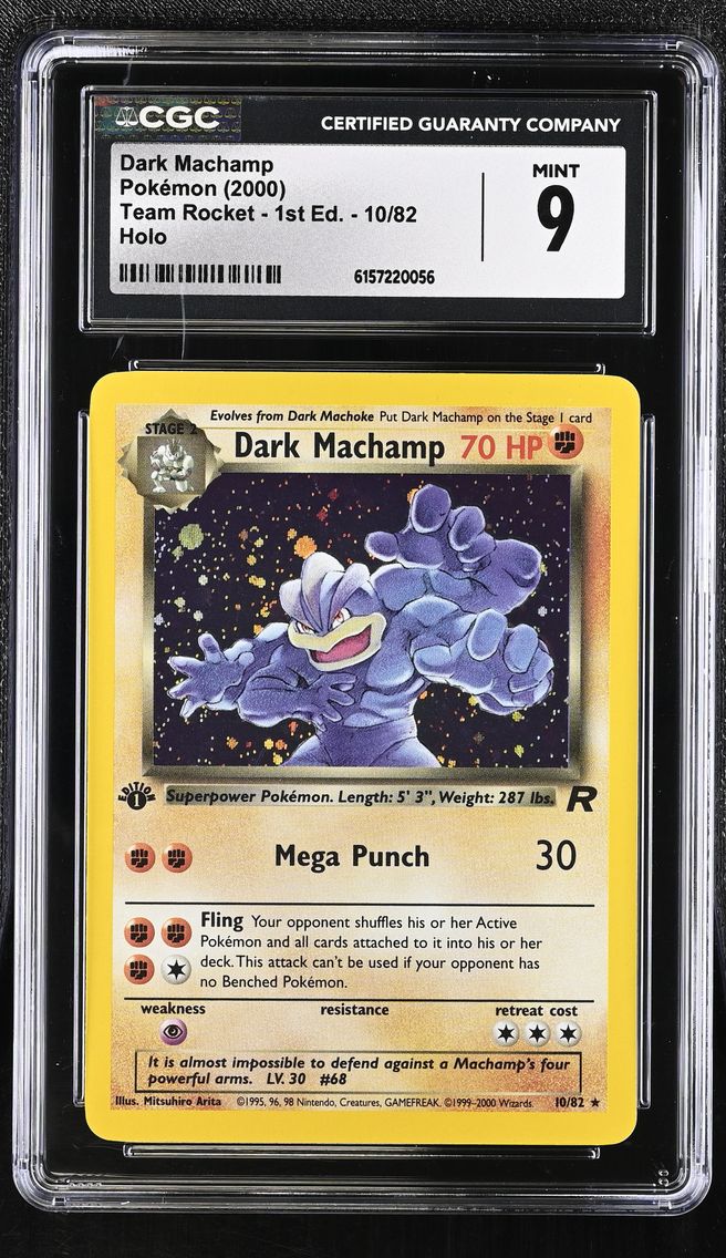 2000 #10 Dark Machamp CGC 9 Team Rocket - 1st Edition - English