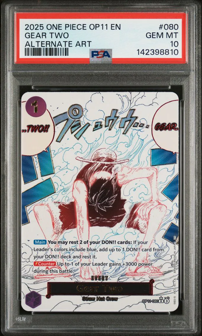 2025 #080 Gear Two PSA 10 One Piece OP11-A Fist of Divine Speed