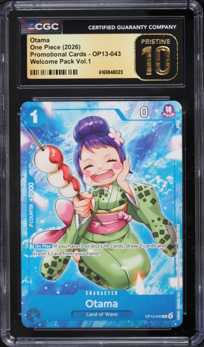2026 One Piece Promo Welcome Pack Vol.1 Alt Art Otama #OP13-043 CGC 10 PRISTINE