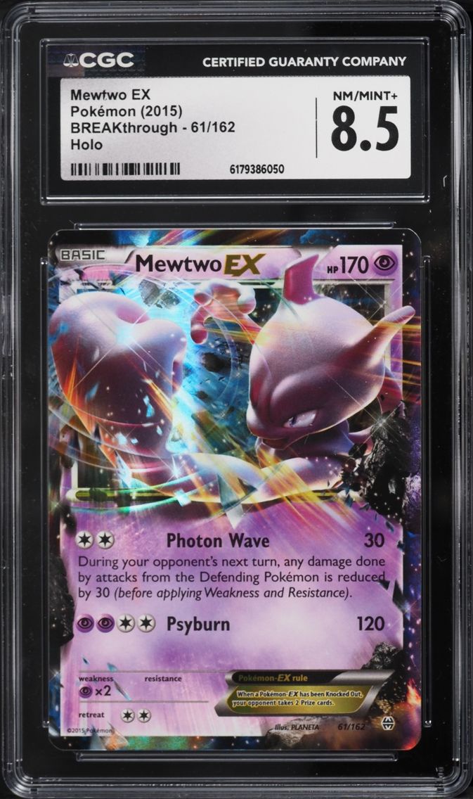 2015 Pokemon XY BREAKthrough Holo Mewtwo EX #61 CGC 8.5 NM-MT+