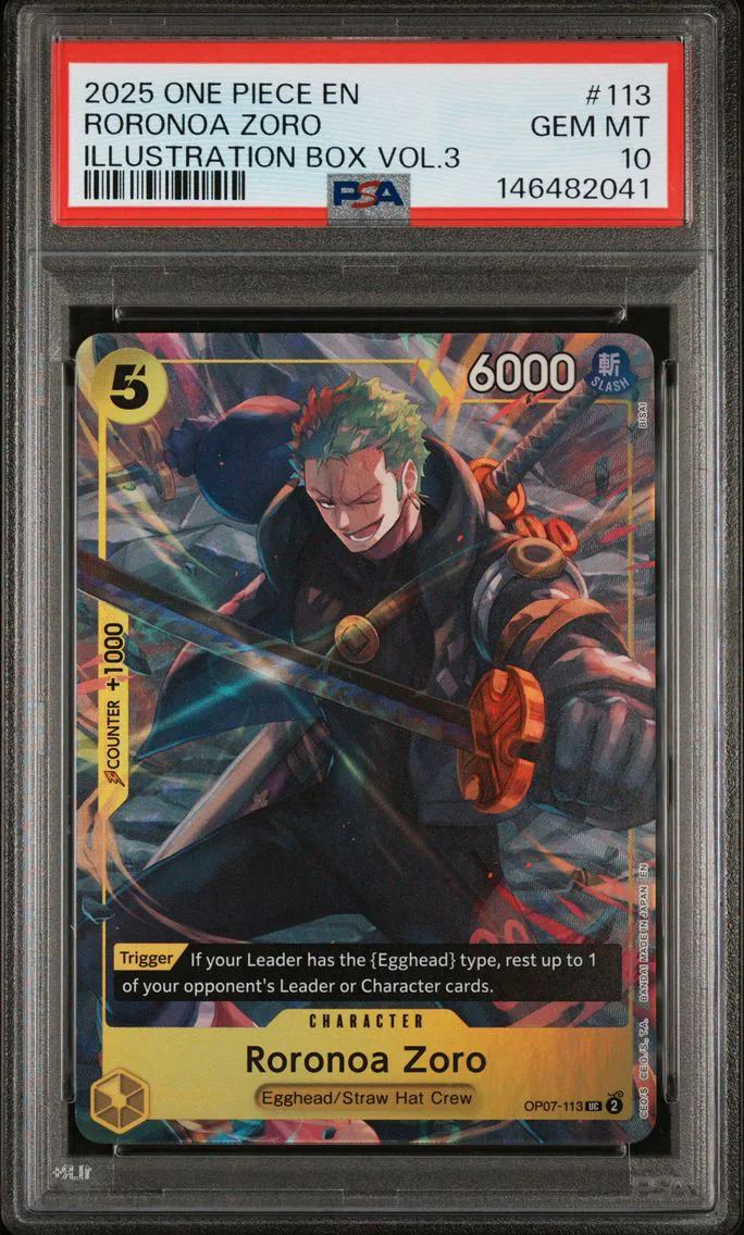 2025 #113 Roronoa Zoro PSA 10 Illustration Box Vol.3 One Piece Promos One Piece