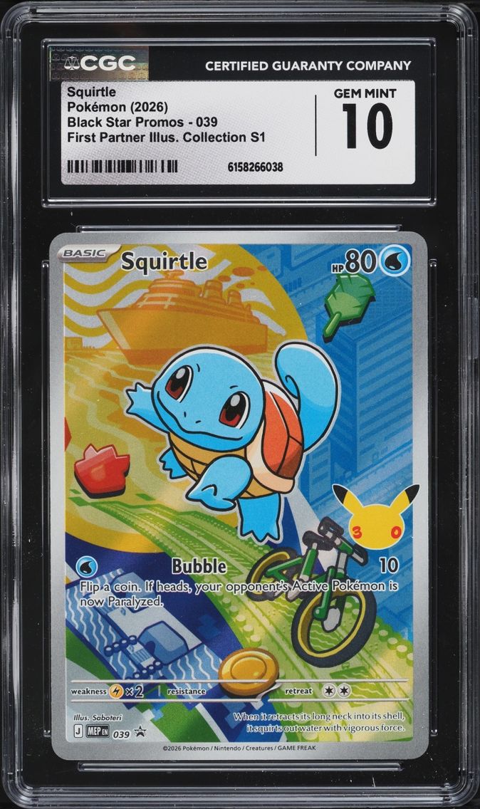 2026 #39 Squirtle CGC 10 Pokemon Mega Promo First Partner Illustration Full Art