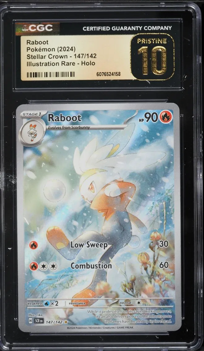 2024 #147 Raboot CGC 10 Pristine Scr EN-Stellar Crown Pokemon