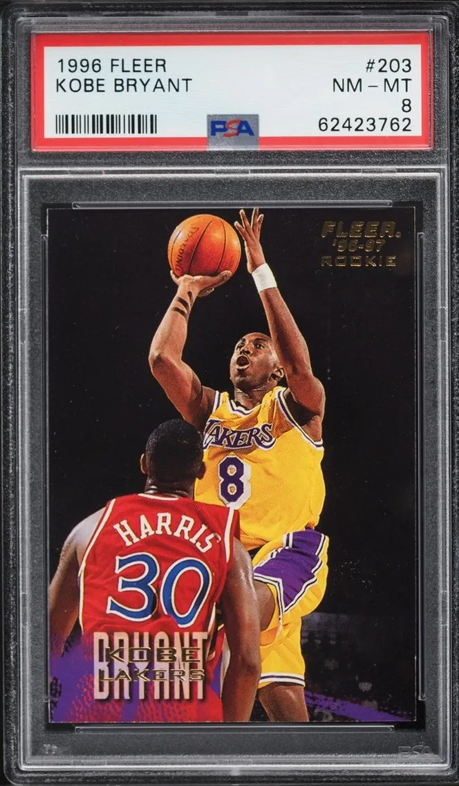 1996 #203 Kobe Bryant PSA 8 Fleer Basketball ROOKIE