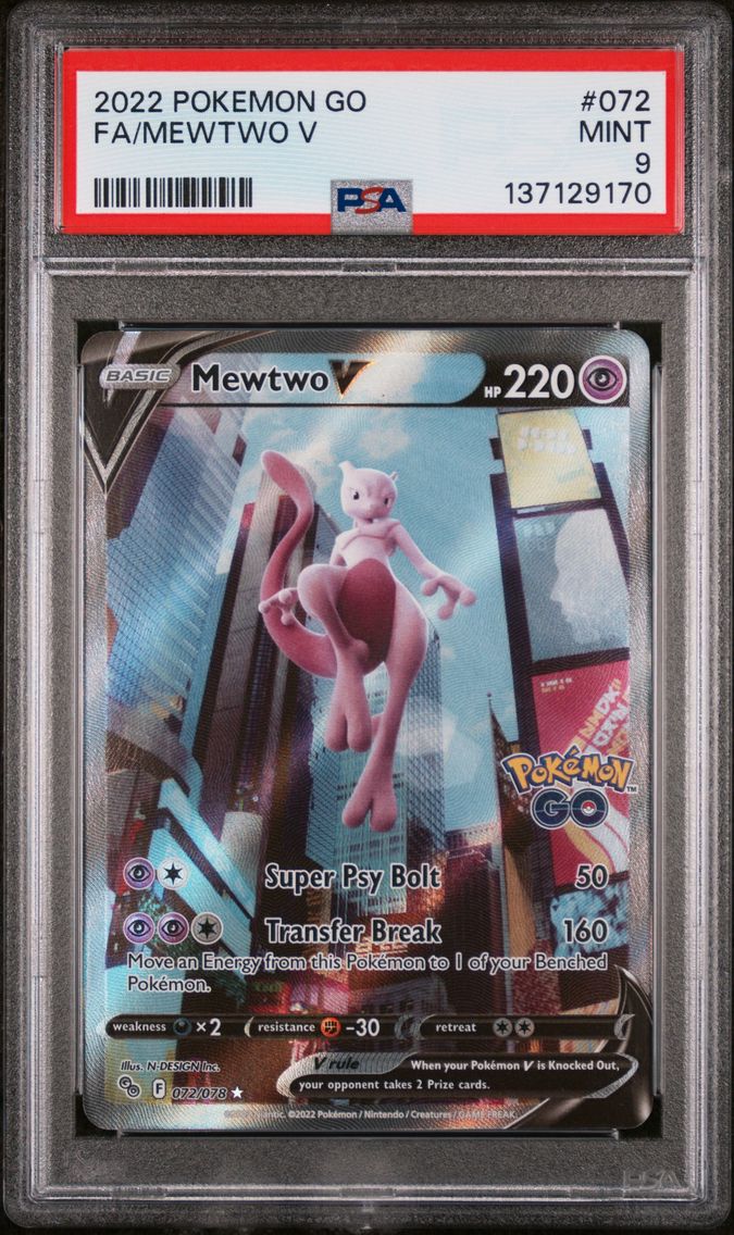 2022 #072 Full Art/Mewtwo V PSA 9 Go Pokemon