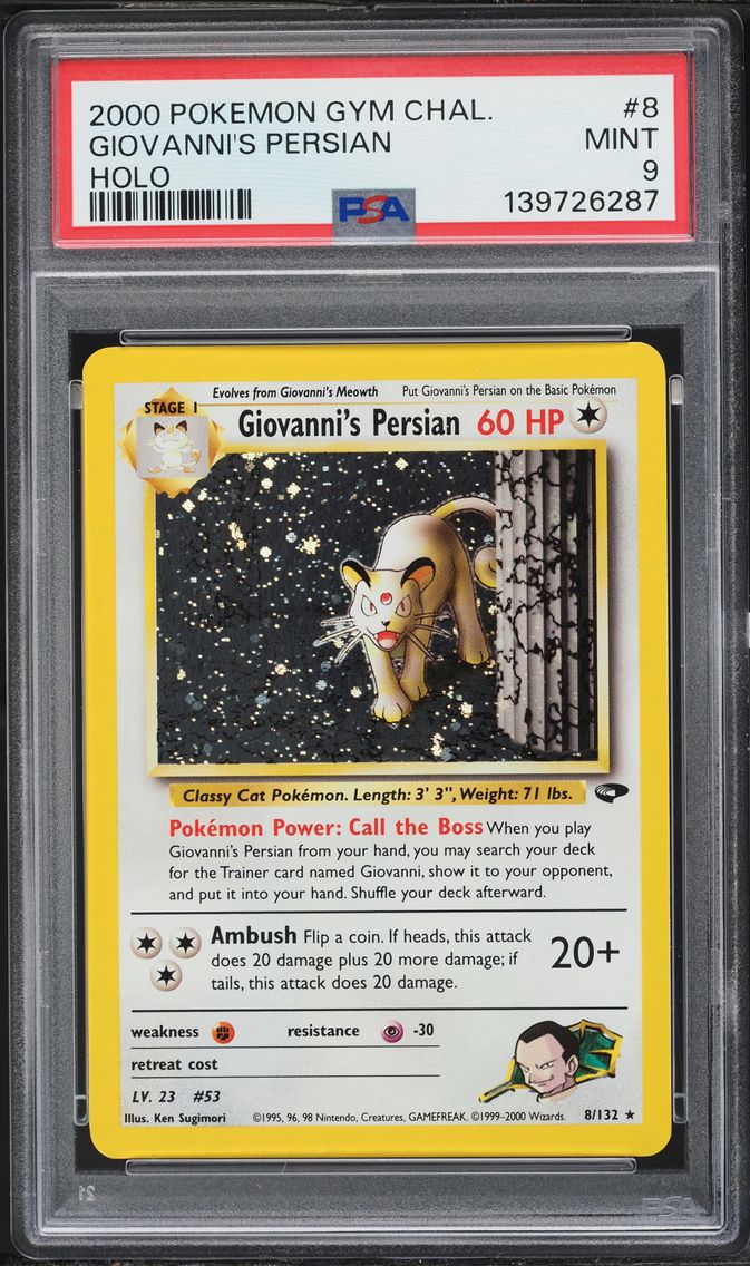 2000 #8 Giovanni's Persian PSA 9 Gym Challenge Pokemon