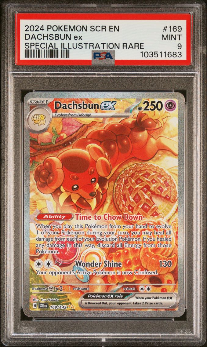 2024 #169 Dachsbun EX PSA 9 Scr EN-Stellar Crown Pokemon