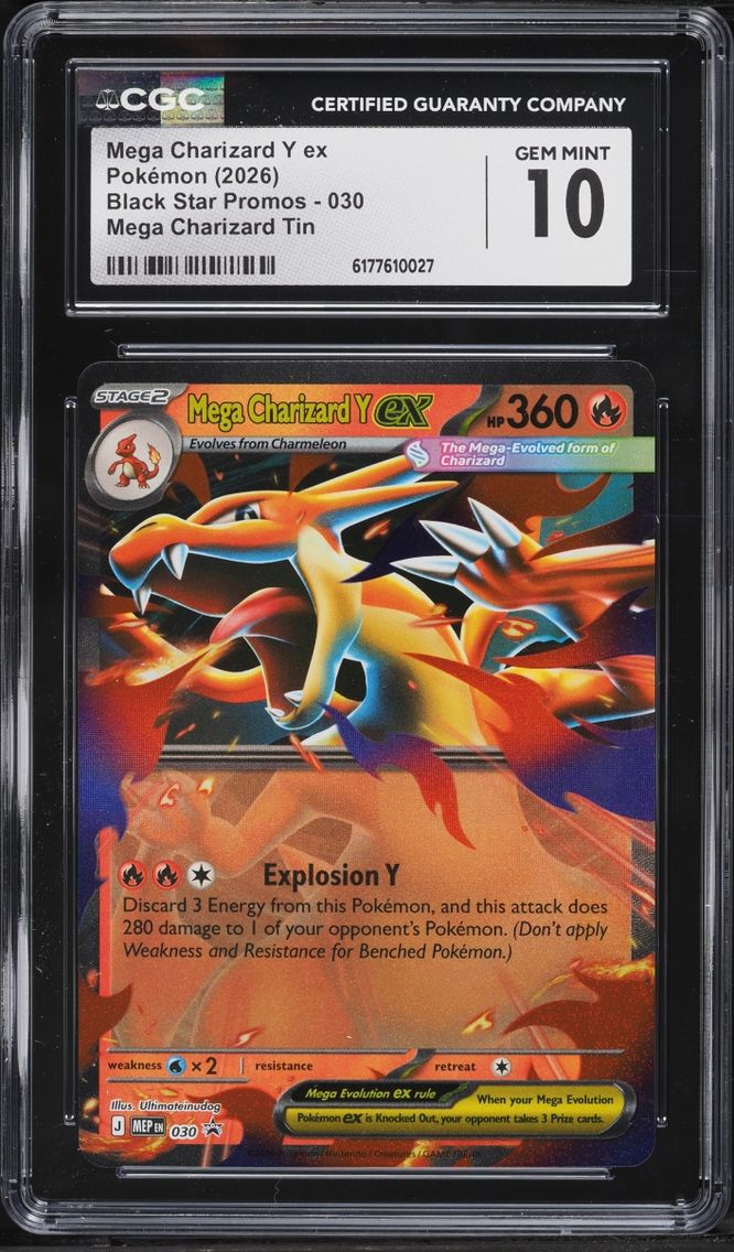 2026 Pokemon Mega Evolution Black Star Promo Tin Mega Charizard Y ex #30 CGC 10 GEM MINT