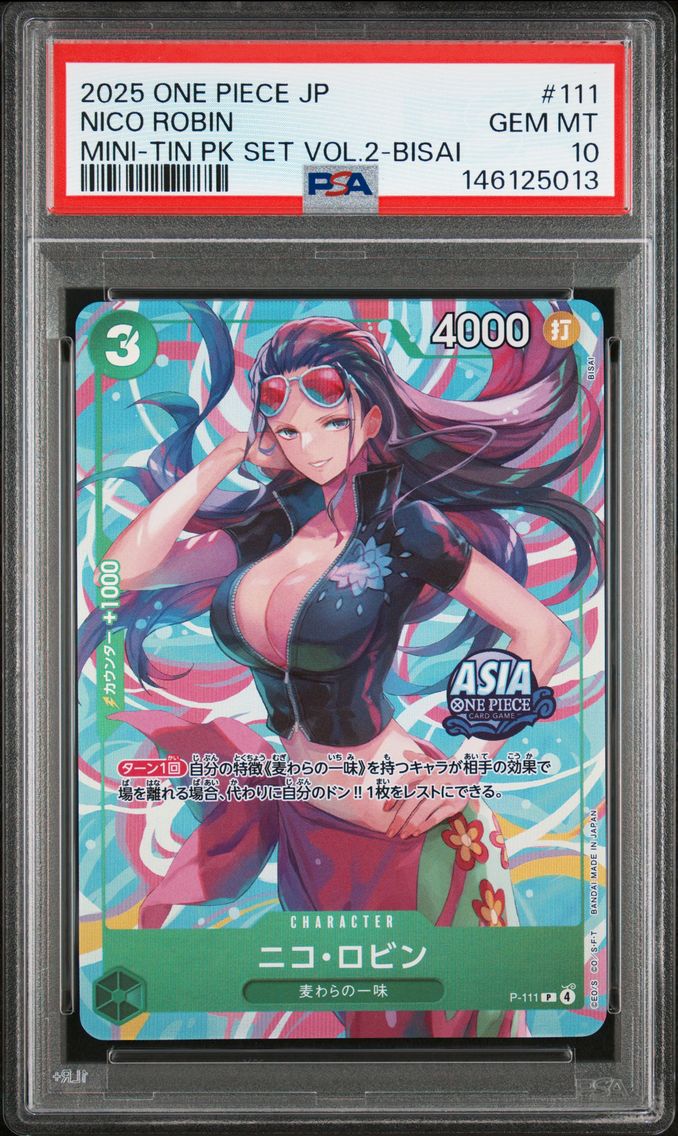 2025 #111 Nico Robin PSA 10 One Piece Japanese Mini-Tin Pack Set Vol.2
