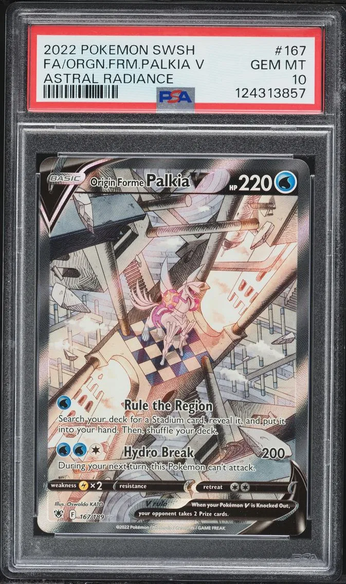 2022 #167 Full Art/Origin Forme Palkia V PSA 10 Sword & Shield Astral Radiance Pokemon
