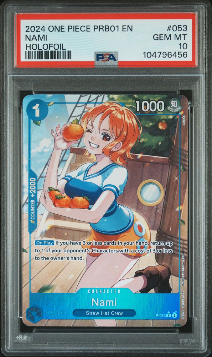 2024 #053 Nami PSA 10 One Piece PRB01-Premium Booster -One Piece Card the Best-