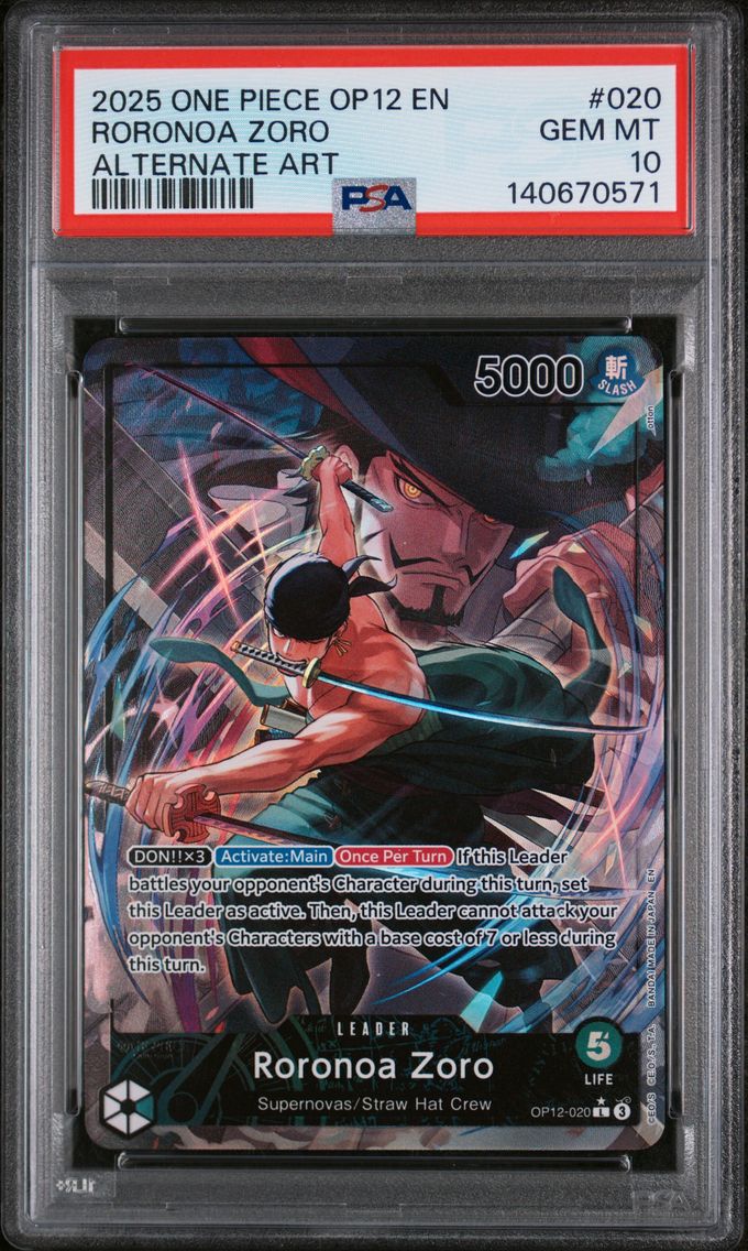 2025 #020 Roronoa Zoro PSA 10 One Piece OP12-Legacy of the Master