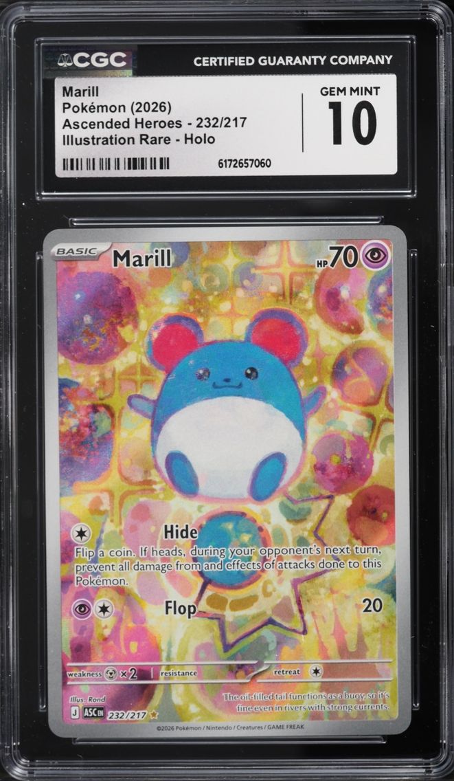 2026 Pokemon Mega Evolution Ascended Heroes IR Marill #232 CGC 10 GEM MINT