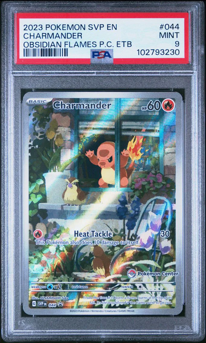 2023 #044 CHARMANDER PSA 9 POKEMON SVP EN-SV BLACK STAR PROMO | OBSIDIAN FLAMES POKEMON CENTER ELITE TRAINER BOX