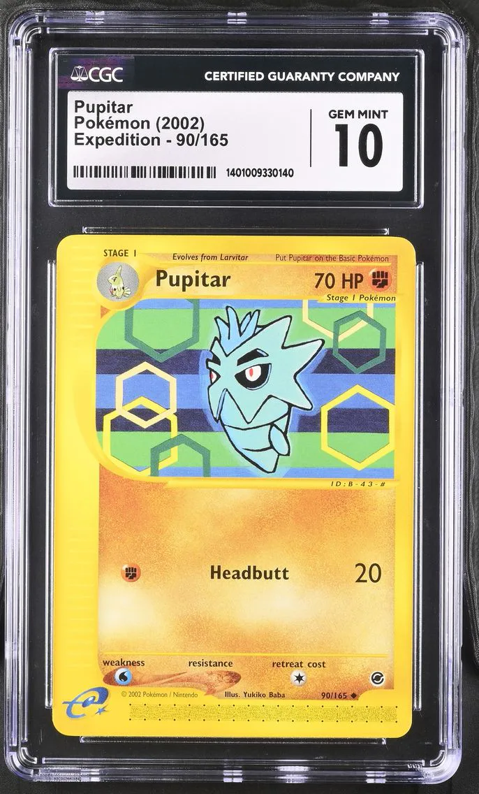 2002 #90 Pupitar CGC 10 Expedition - English Pokemon