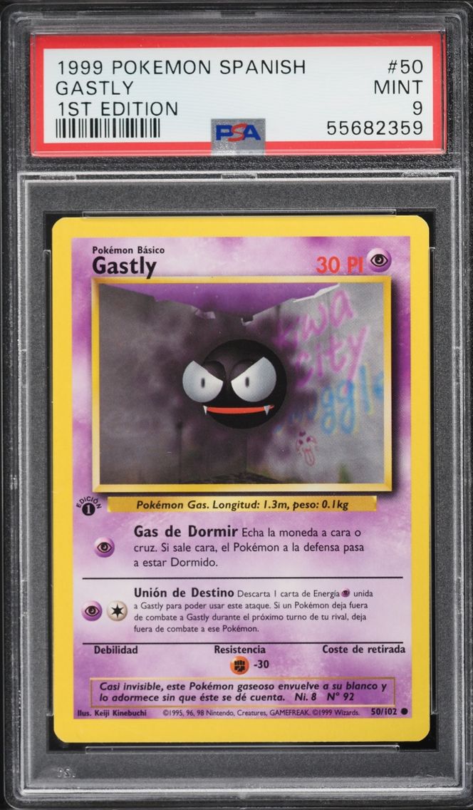 1999 #50 Gastly PSA 9 Pokemon Spanish Base Set 1st Edition