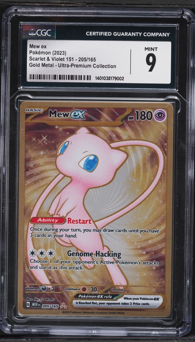 2023 #205 Scarlet & Violet 151 Ultra Premium Metal Gold Rare Mew ex MINT CGC 9 Pokemon