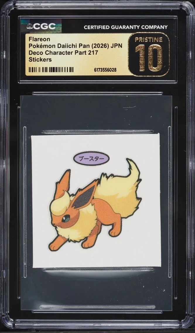 2026 Pokemon Japanese Daiichi Pan Deco Character Part 217 Stickers Flareon CGC 10 PRISTINE