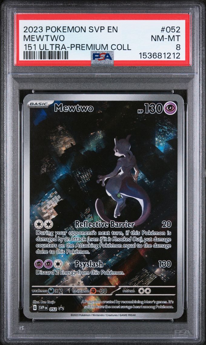 2023 #052 Mewtwo PSA 8 Svp EN-SV Black Star Promo