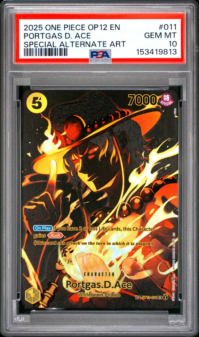 2025 #011 Portgas D. Ace PSA 10 One Piece OP12-Legacy of the Master