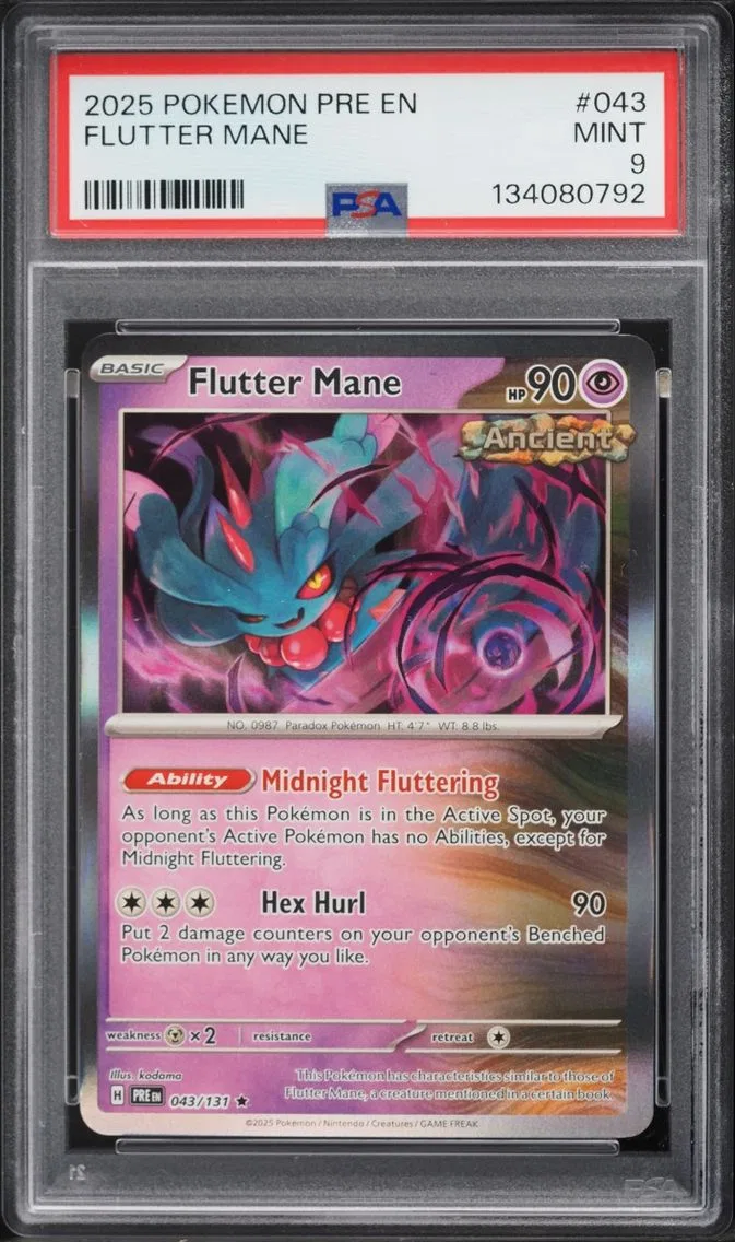 2025 Pokemon Scarlet & Violet Prismatic Evolutions Flutter Mane #43 PSA 9 MINT
